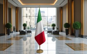 drapeau Italie avec hampe