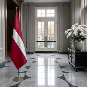 drapeau Lettonie avec pied