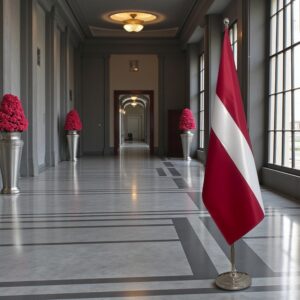 drapeau Lettonie avec pied