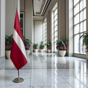 drapeau Lettonie avec pied