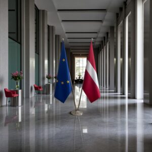 drapeau Lettonie et UE
