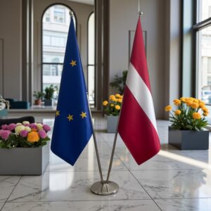 drapeau Lettonie et UE