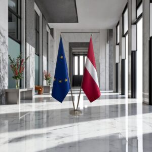 drapeau Lettonie sur mât