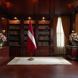 drapeau Lettonie avec socle