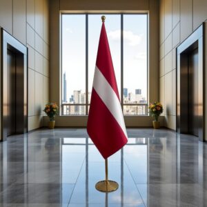 drapeau Lettonie avec socle