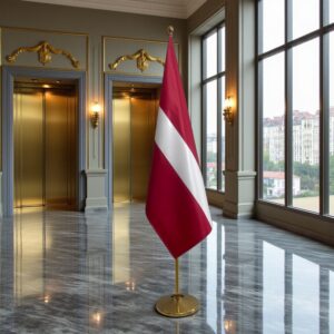 drapeau Lettonie avec socle