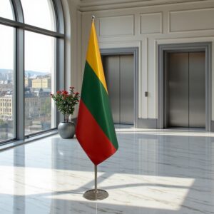 Bannière Lituanie en marbre classique