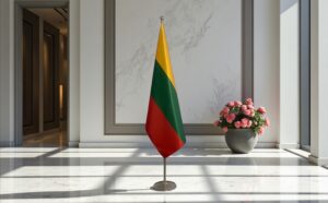 Bannière Lituanie en marbre antidérapant