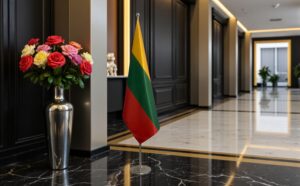 Drapeau Lituanie en marbre robuste