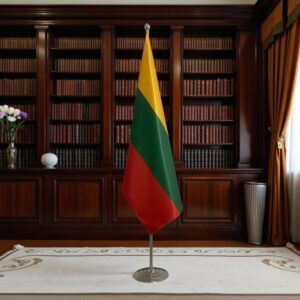 Drapeau Lituanie en marbre de protocole