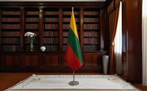 Bannière Lituanie en marbre de cérémonie