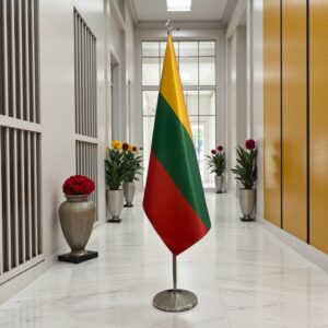 Pavillon Lituanie sur socle en inox stable