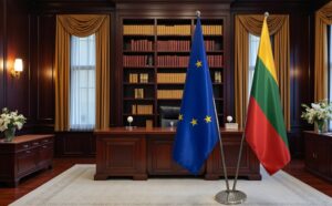 Pavillon Lituanie et socle en inox officiel