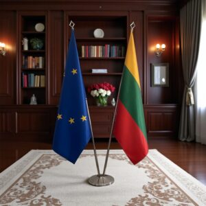 Pavillon Lituanie et socle en inox professionnel