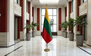 base porte-drapeau en acier brossé haut de gamme