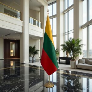 base porte-drapeau en inox brossé de cérémonie