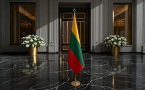 base porte-drapeau en inox brossé lourd