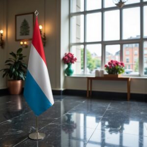 drapeau Luxembourg sur socle