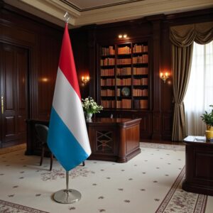 drapeau Luxembourg sur socle