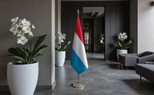 drapeau Luxembourg sur socle