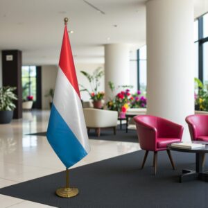 drapeau Luxembourg avec mat