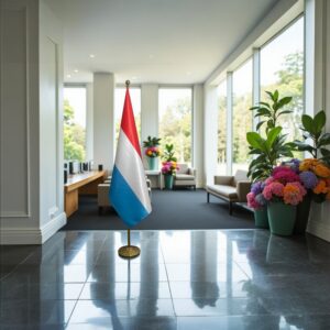 drapeau Luxembourg avec mat