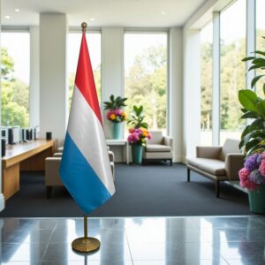 drapeau Luxembourg avec mat