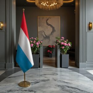 drapeau Luxembourg avec pied