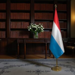 drapeau Luxembourg avec pied