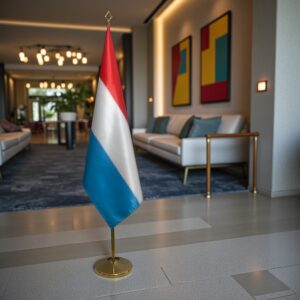 drapeau Luxembourg avec pied