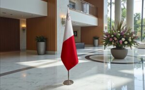 drapeau Malte sur socle