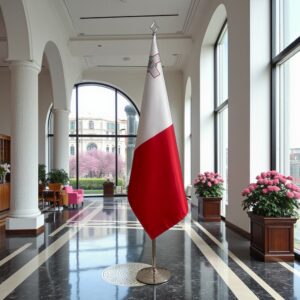 drapeau Malte sur socle