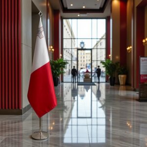 drapeau Malte sur socle