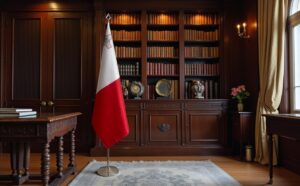 drapeau Malte sur socle