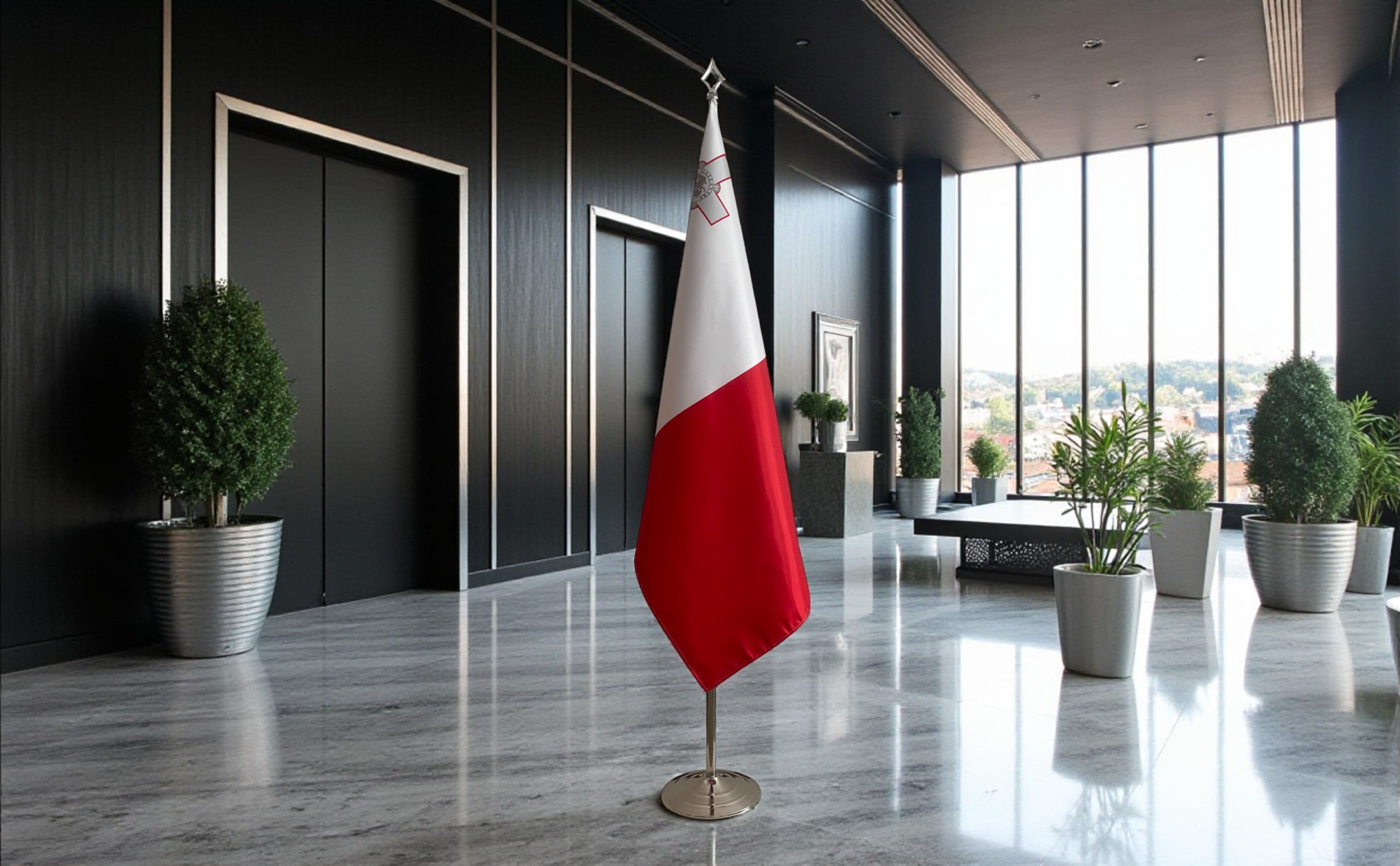 drapeau Malte sur socle