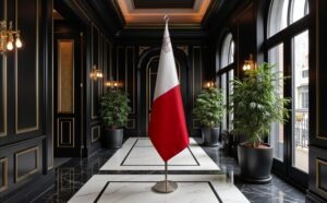 drapeau Malte sur socle