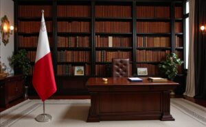 drapeau Malte sur socle