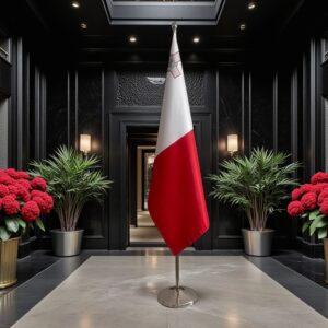 drapeau Malte sur socle