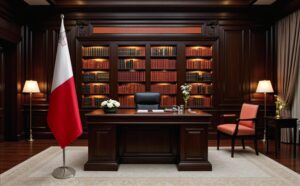 drapeau Malte sur socle