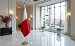 drapeau Malte sur socle