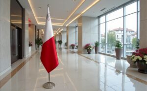 drapeau Malte sur socle