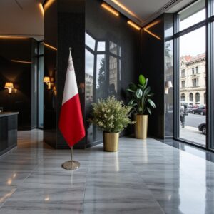 drapeau Malte sur socle