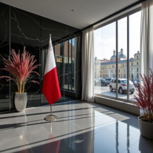 drapeau Malte sur socle