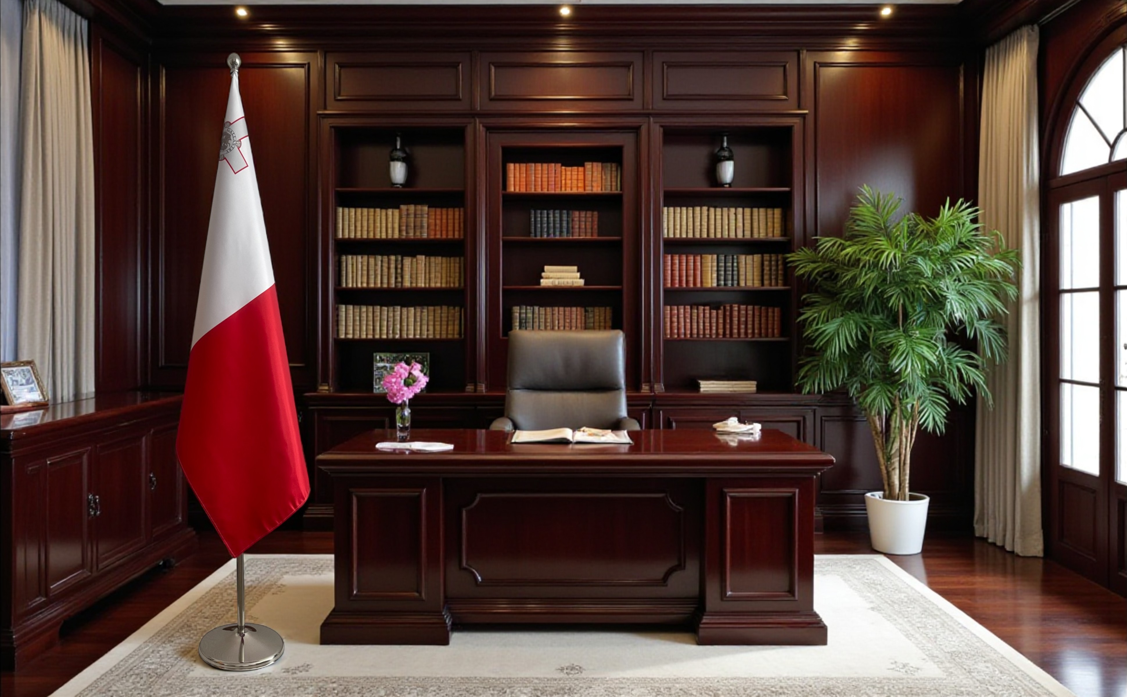 drapeau Malte sur socle