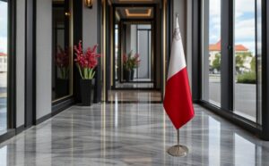 drapeau Malte sur socle