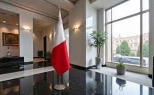 drapeau Malte sur socle