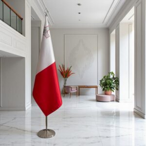 drapeau Malte avec socle
