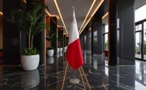 drapeau Malte sur socle