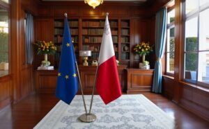 drapeau Malte avec socle