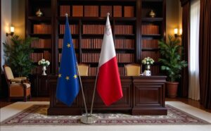 drapeau Malte avec socle